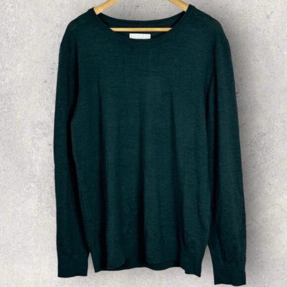 NWT Samsoe 100% Merino Wool Green Crew Neck Lightweight Sweater Mens Size XL New - Picture 15 of 15